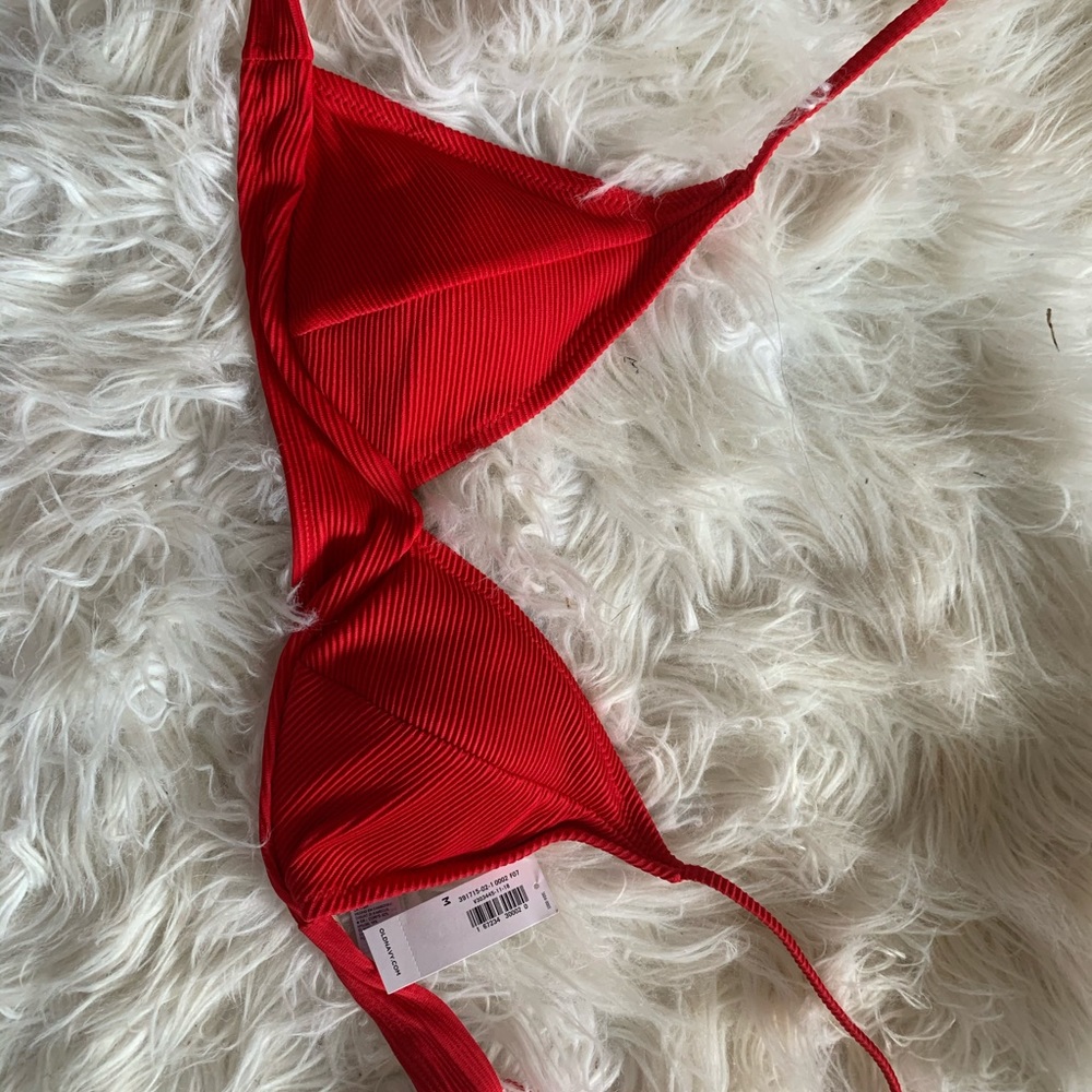 Red triangle bikini top